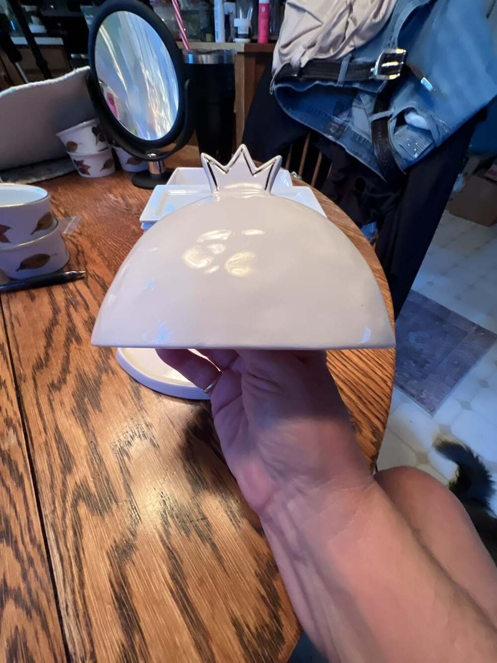 Rae Dunn Artisan Collection Have A Royal Day Crown Butter Dish - Picture 3 of 5